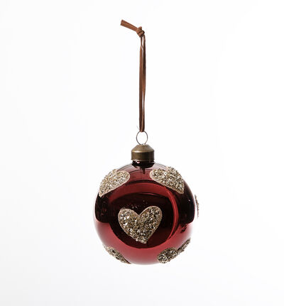 Julekule med hjerter  Julekule med hjerter